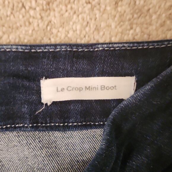 Frame Denim Women's Le Crop Mini Boot Dark Wash Raw Hem Jeans Size 28 US 6 - Picture 3 of 9